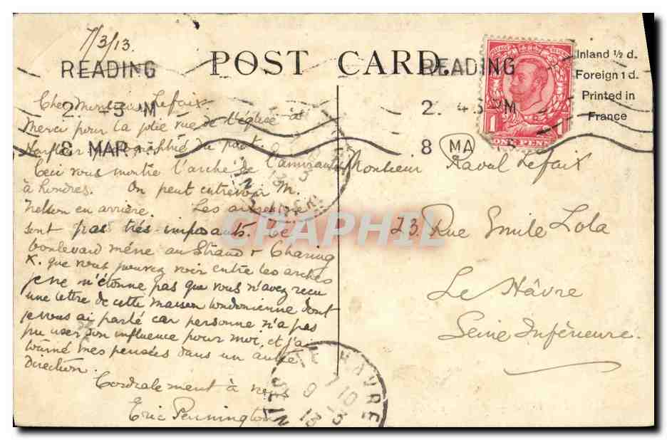CPA London Admiralty Arch — Verso