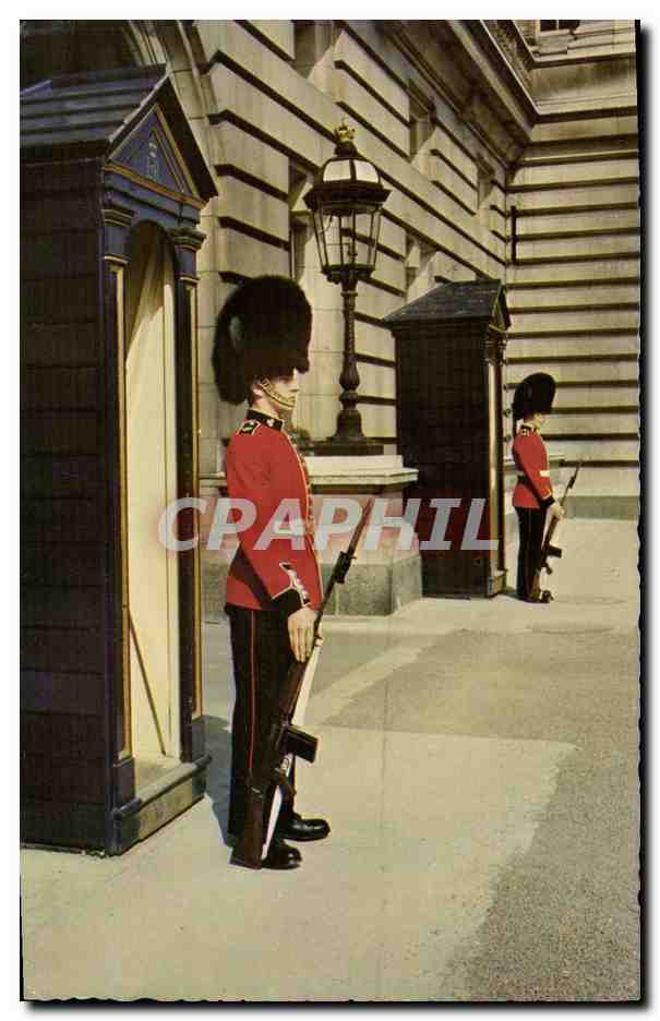 CPM Irish Guards on Sentry Duty at Buckingham Palace London Militaria