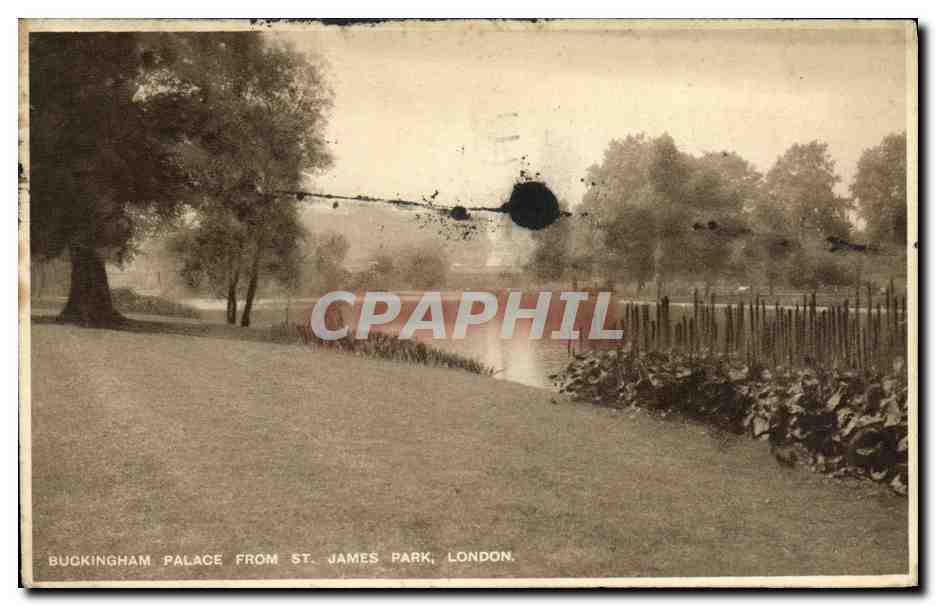 CPA Buckingham Palace from St James Park London 