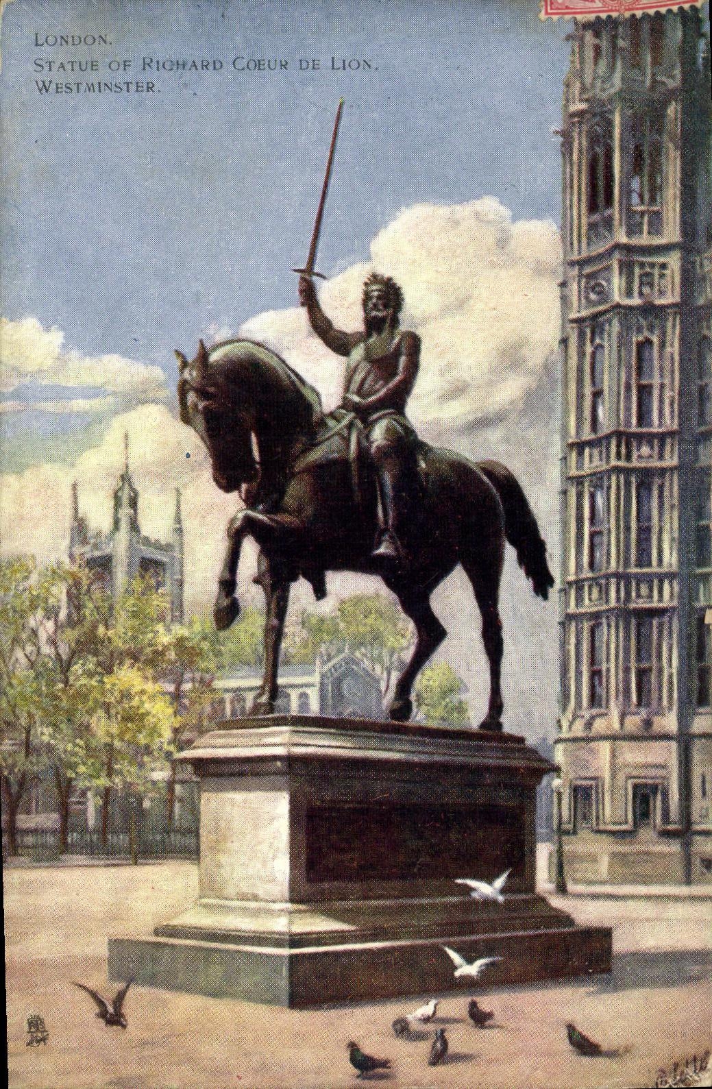 CPA London Statue of Richard Coeur de Lion Westminster