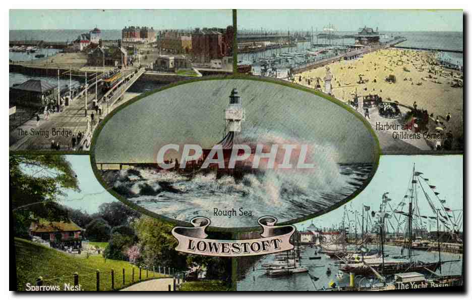 CPA Rough Sea Lowestoft Sparrows Nest Swing bridge Yacht Basin