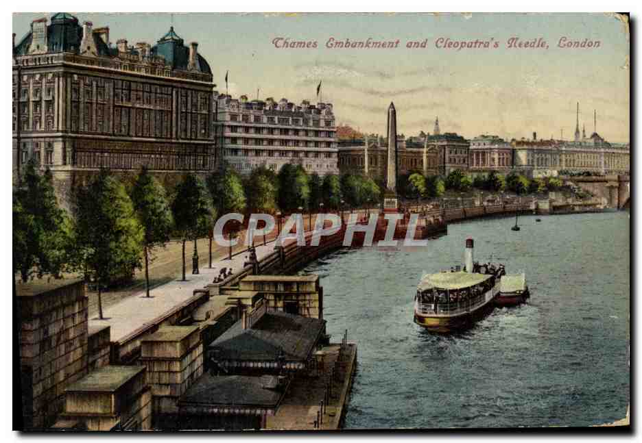 CPA London Thames Embankment and Cleopatre s Needle 