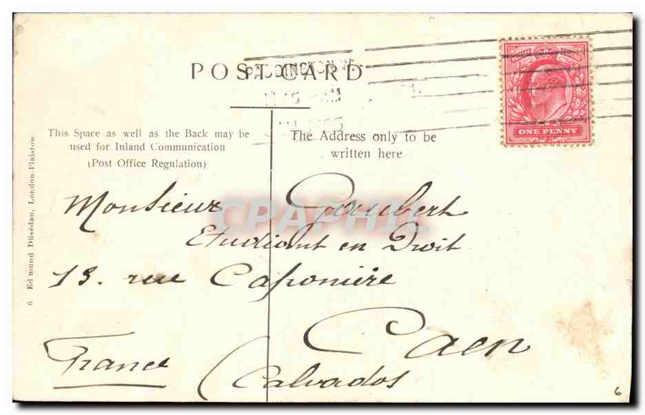CPA London Mansion House And Cheapside — Rückseite
