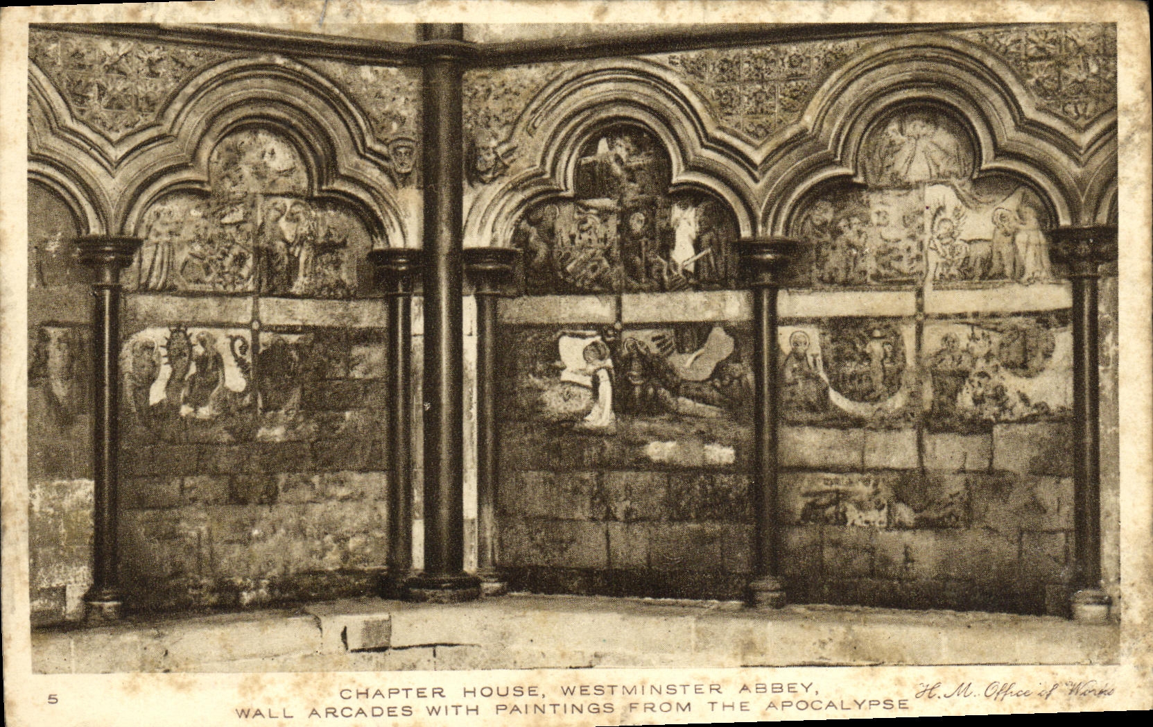 CPA London Chapter House Westminster Abbey Wall arcades with paintings from the apocalypse