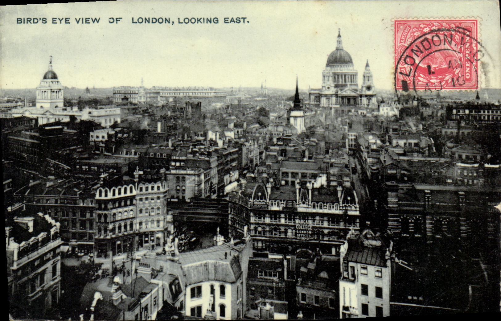CPA London Bird s Eye View Of London Looking East
