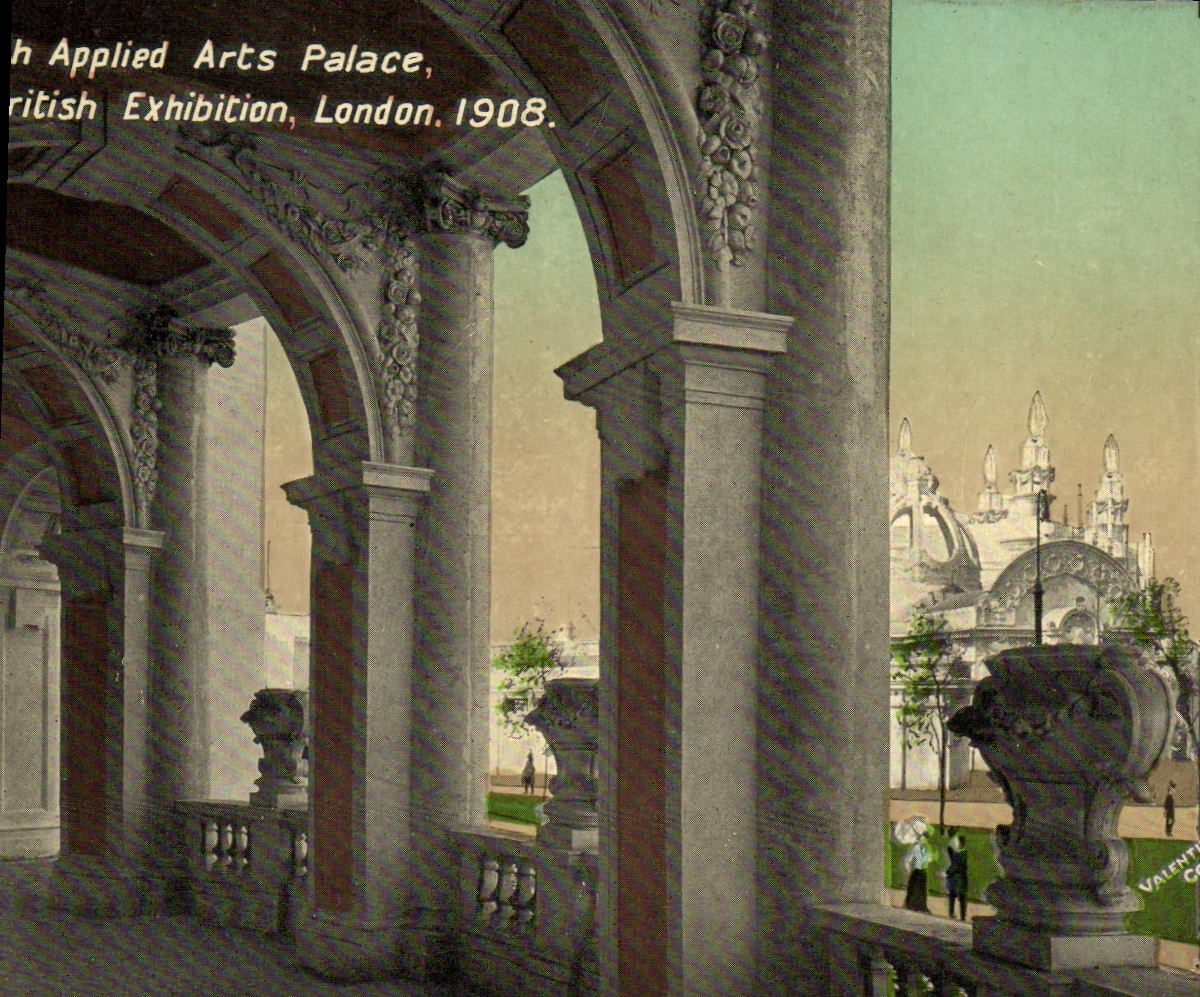 CPA London Colonnade British Applied Arts palace Franco British exhibition 1908 