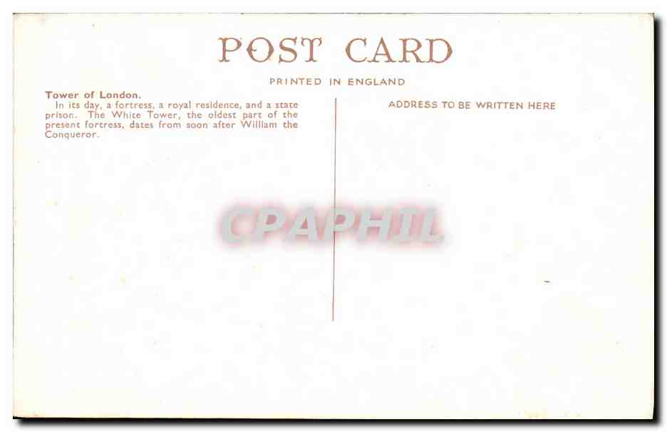 CPA The Tower And Tower Bridge London  — Verso