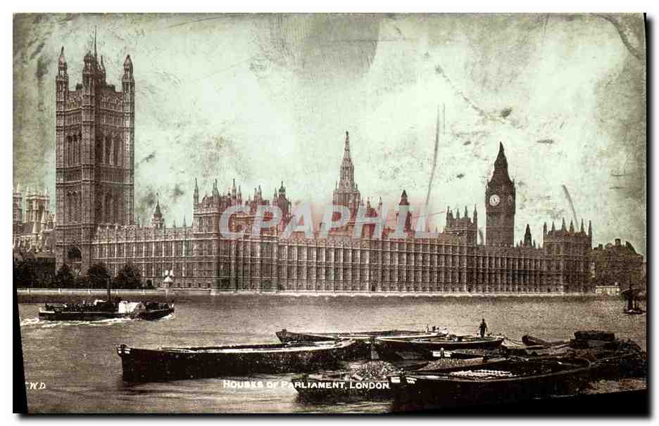 CPA London Houses Of Parliament From River Thames