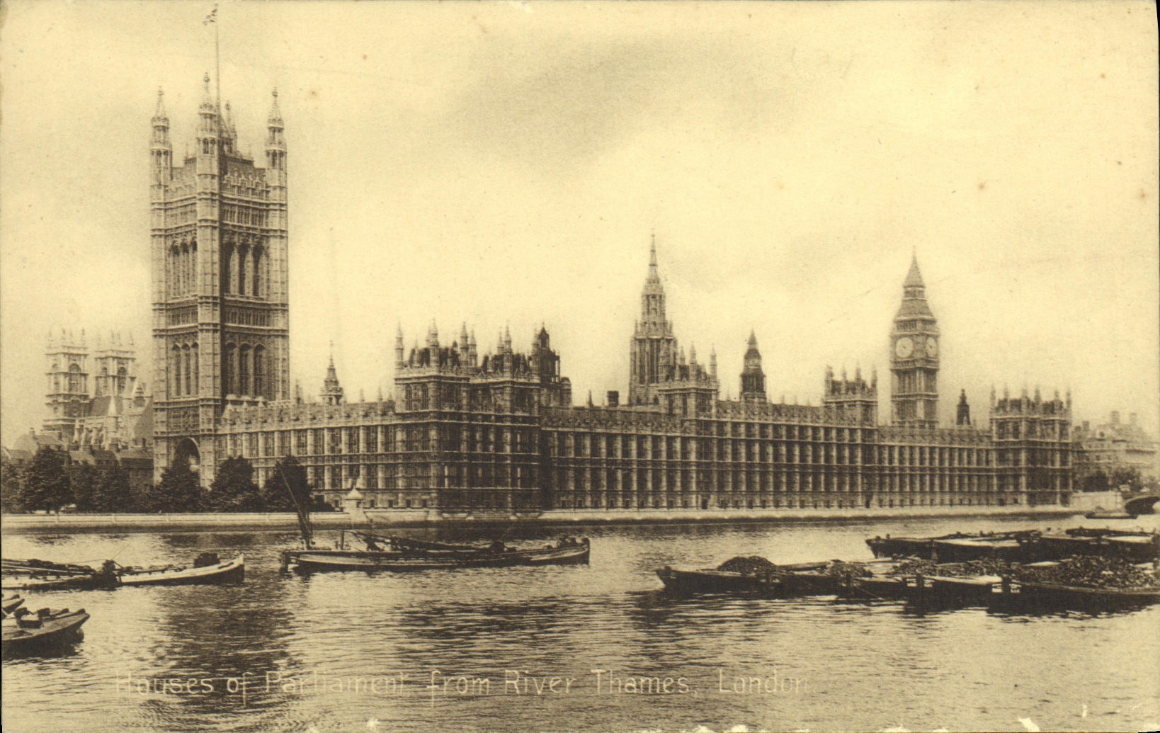 CPA London Houses of Parliament from River Thames 