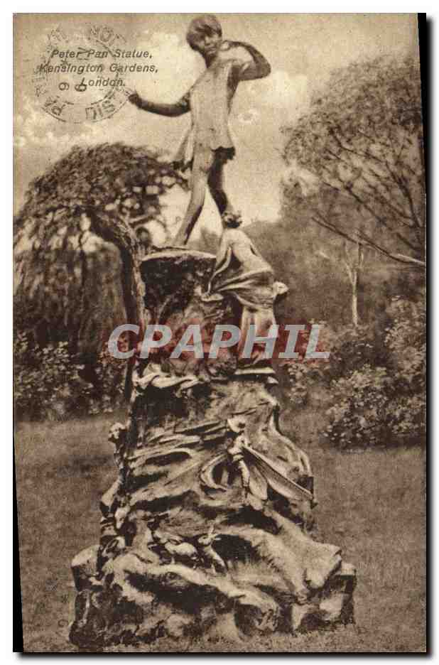 CPA London Peter Pan statue Kensington gardens