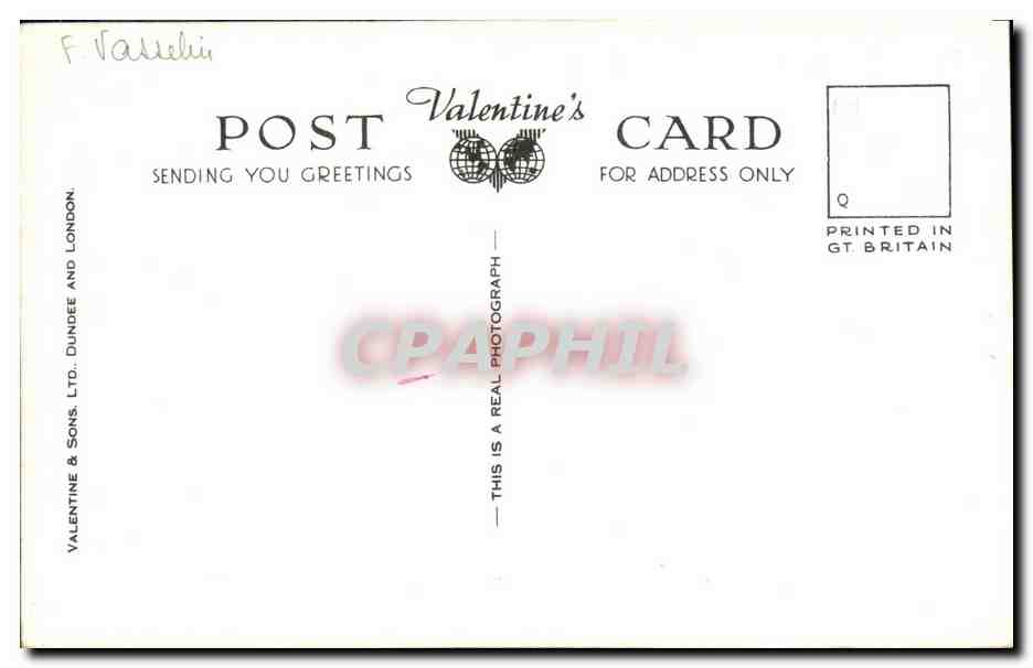 Sir Walter Scott — Memento — Valentine & Sons Ltd. Dundee — Verso
