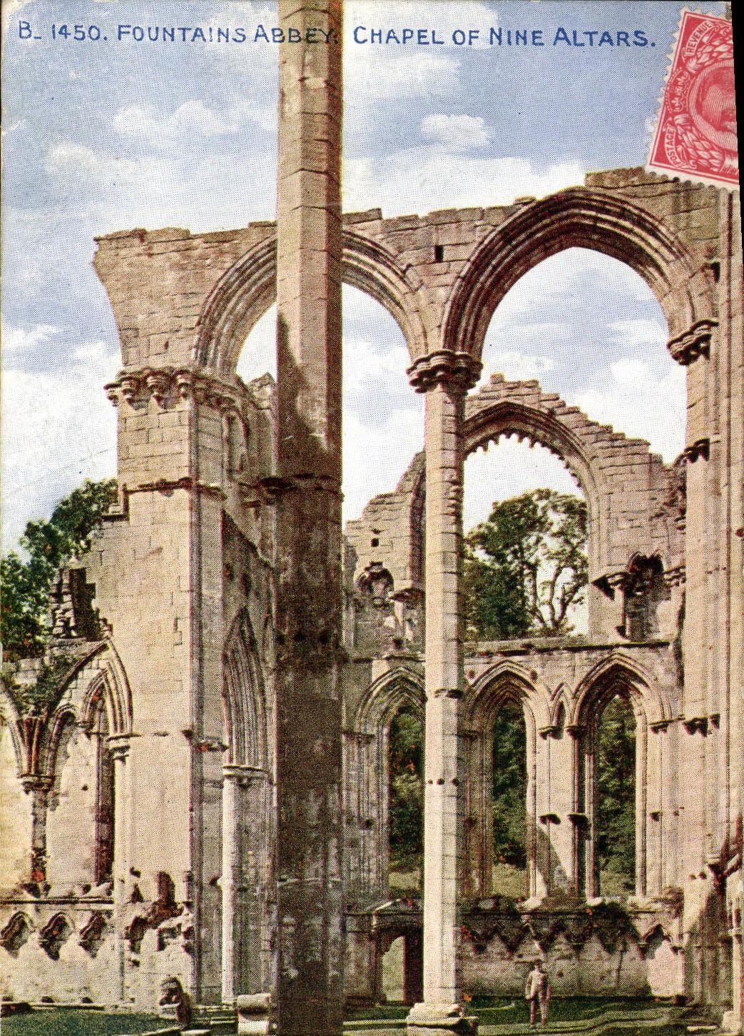 Fountains Abbey — Chapelle des Neuf Autels — Série Célesque, éditeur The Photochrome Co. Ltd.