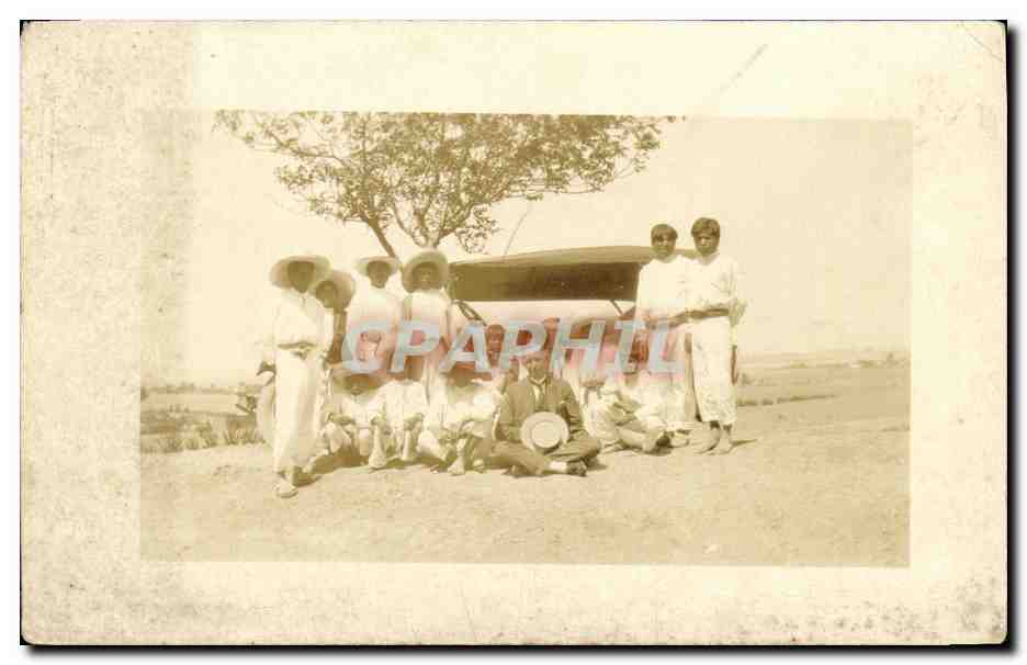CARTE PHOTO Mexique Homme et mexicins
