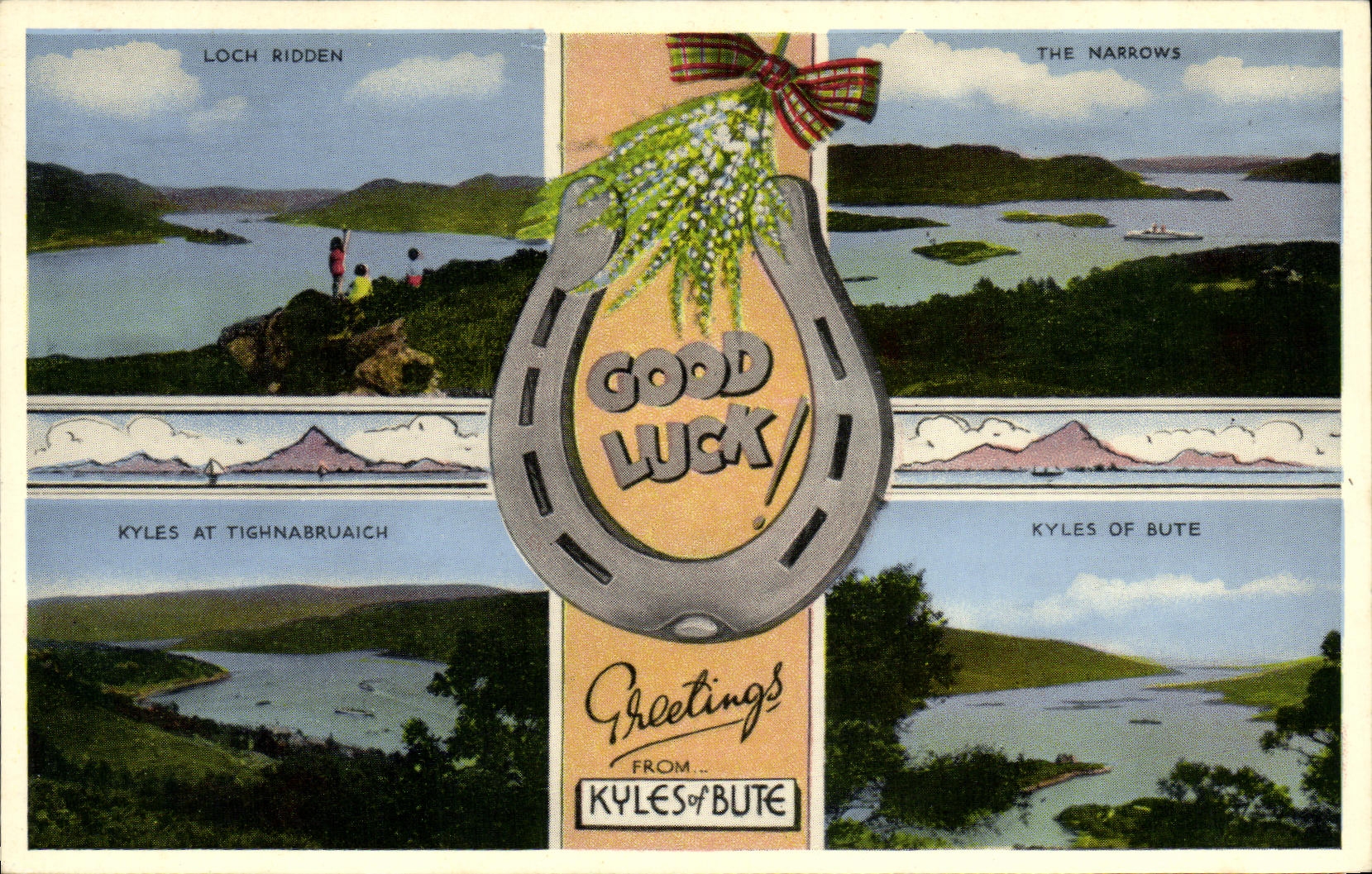 CPA Greetings From Kyles of Bute Fer cheval