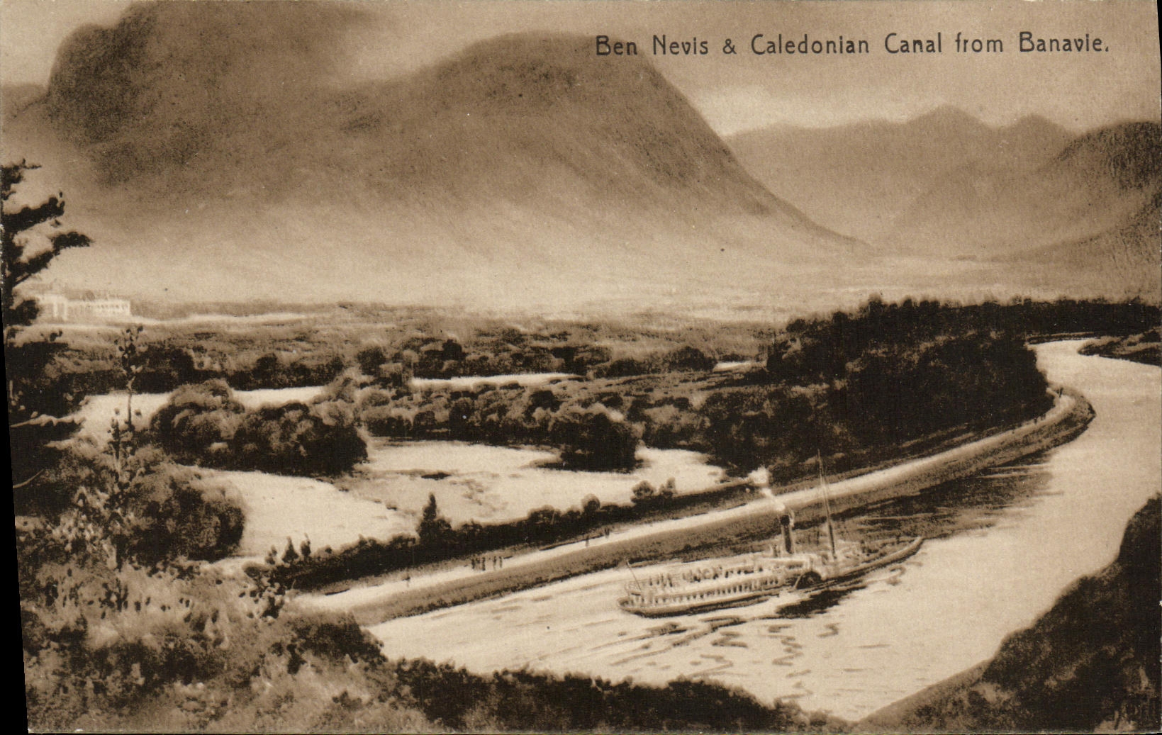 CPA Ben Nevis Caledonian Canal from Banavle