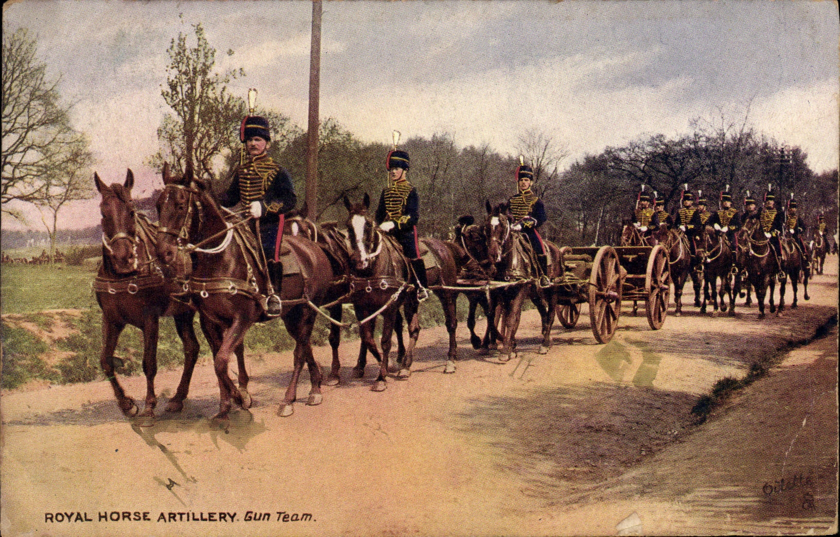 CPA Royal Horse Artillery Gun Team Militaria