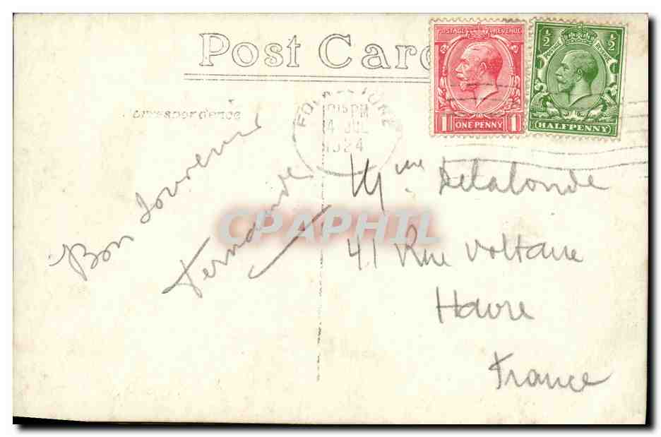 CPA Folkestone  — Rückseite