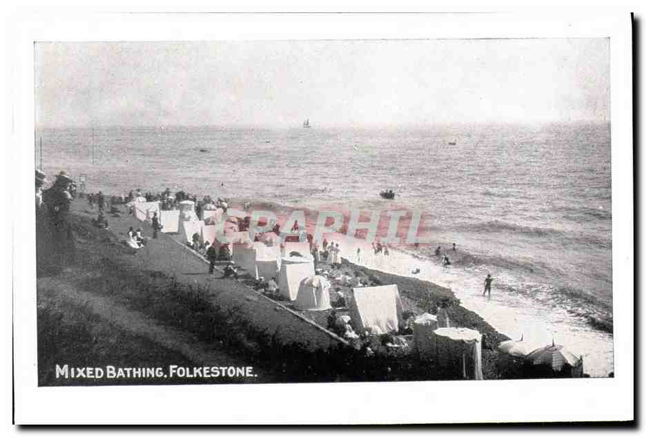 CPA Mixed Bathing Folkestone 