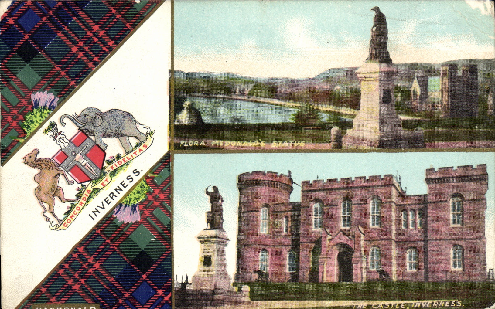 CPA Inverness Flora the castle Elephant Chameau 