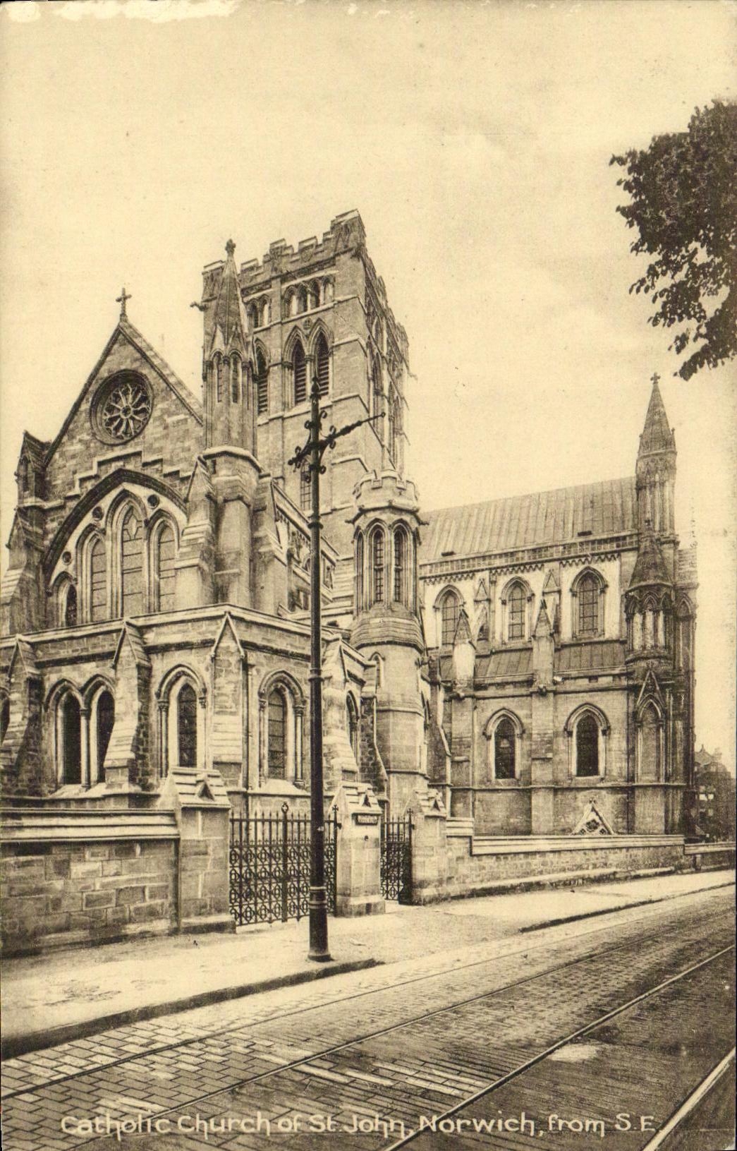 CPA Catholic Church of St John Norwich from S E