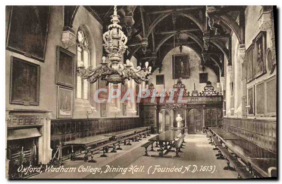 Oxford, Wadham College, Dining Hall — Fondé N.D. 1613 — Frith & Co. Ltd. No. 64130