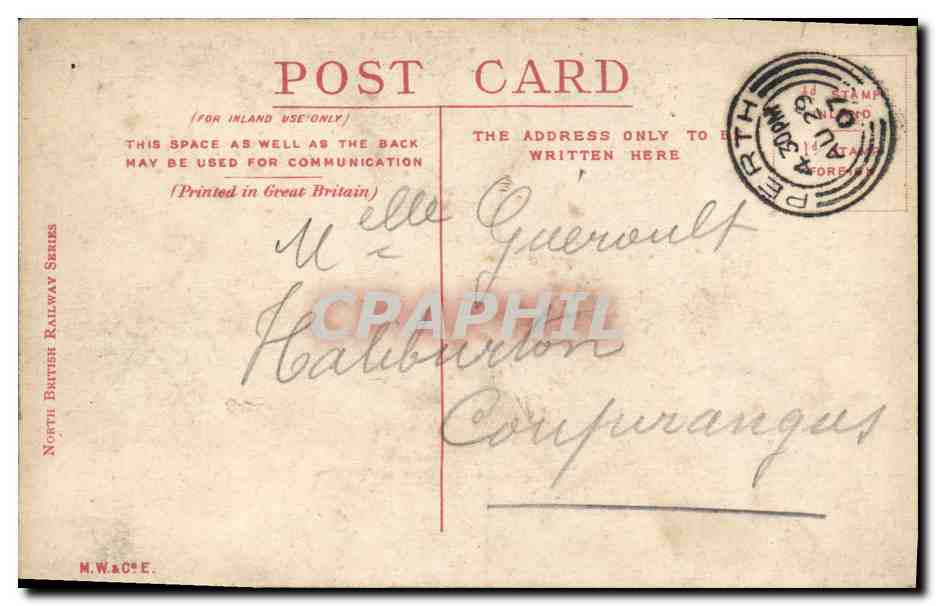 CPA Tay Street North Brithish Railway Series Perth — Rückseite