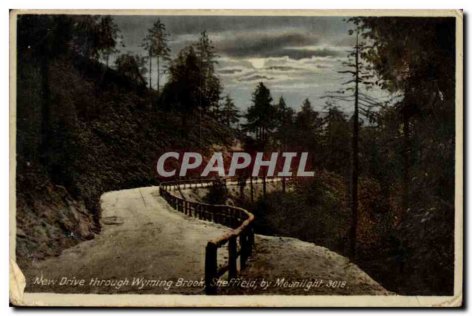 CPA New Drive through Wyming Brook Sheffield by Moonlight