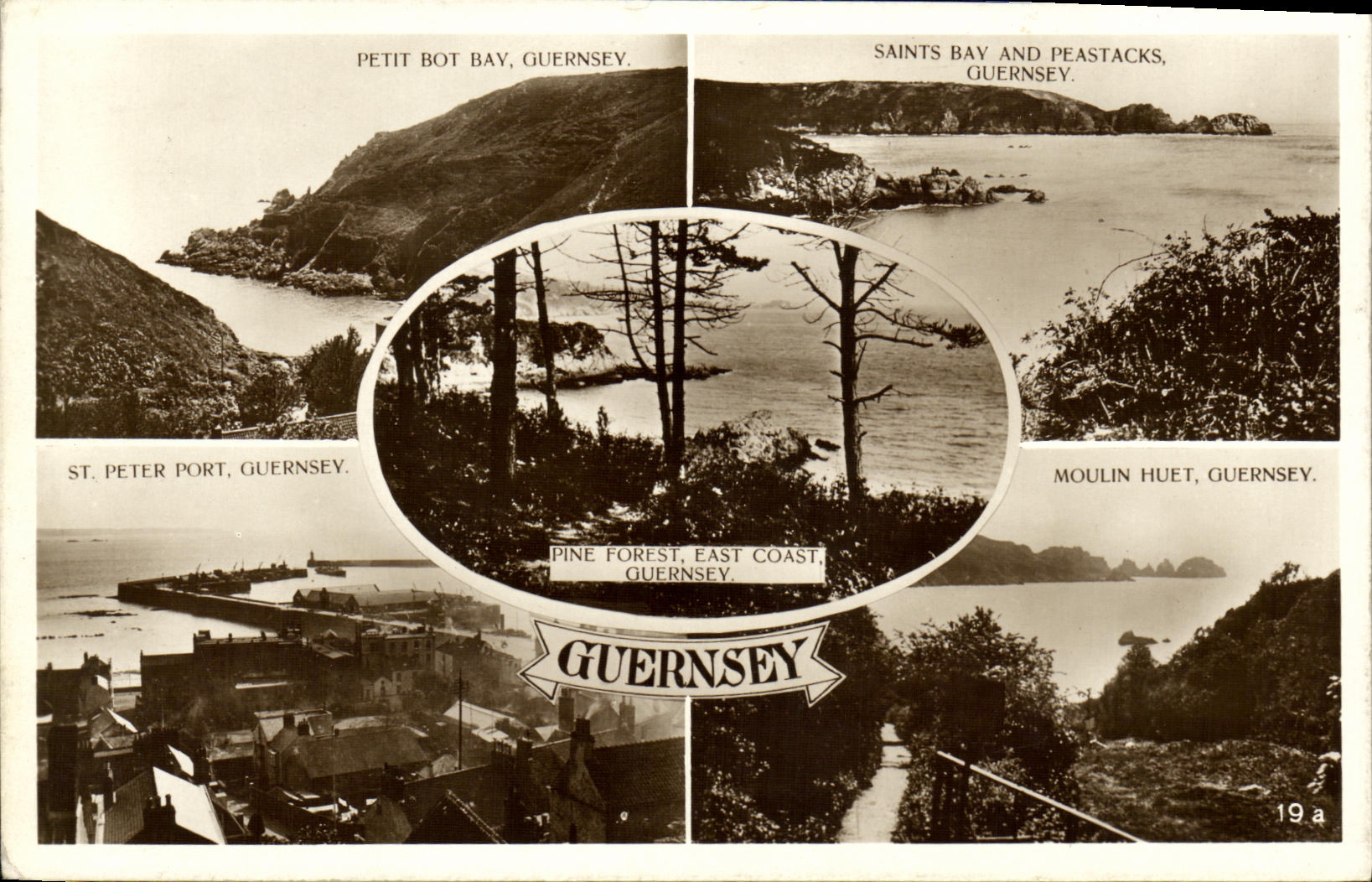 CPA Guernsey Petit Bot Bay Saints Bay St Peter Port Moulin Huet 