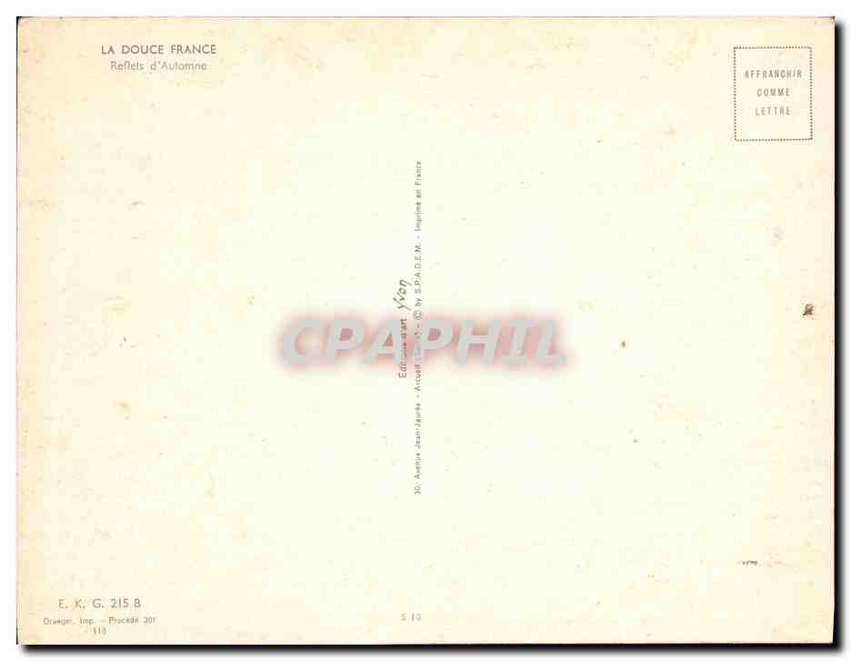 CPM Reliefs d automne  — Verso