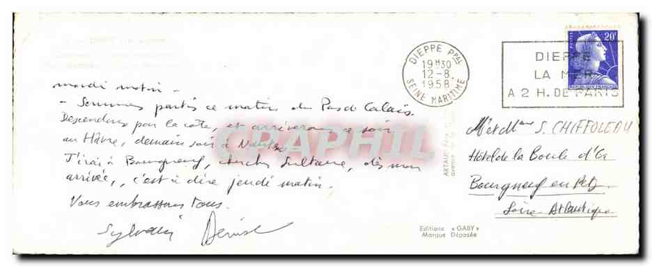 CPM Dieppe Courriers Dieppe Newhaven  — Rückseite