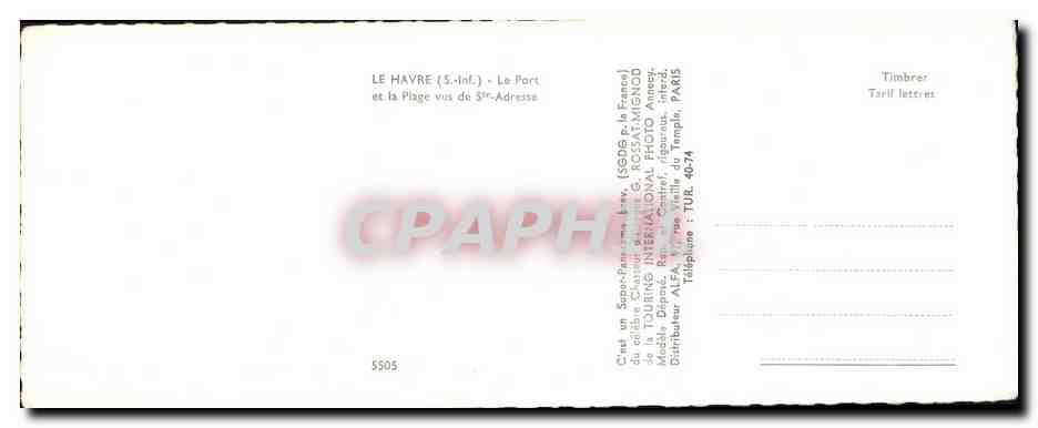 CPM La Havre Le Port et la Plage Vus de Ste Adresse — Rückseite