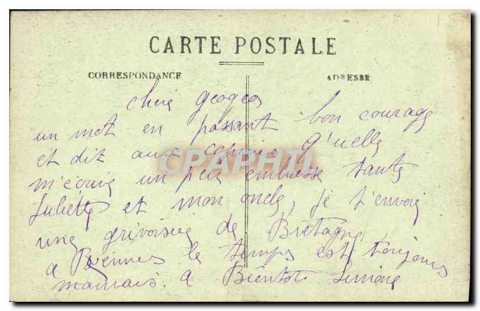 CPA Costumes Bretons Coiffures de St Prelat et de Banmalec Folklore  — Verso