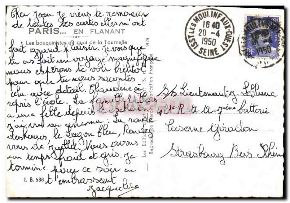 CPM Paris Les Bouquinistes du Qual la Tournelle — Verso