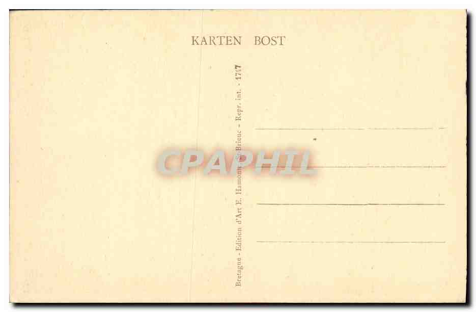 CPA Bretagne Binious Le Faout Guemene Costume — Verso