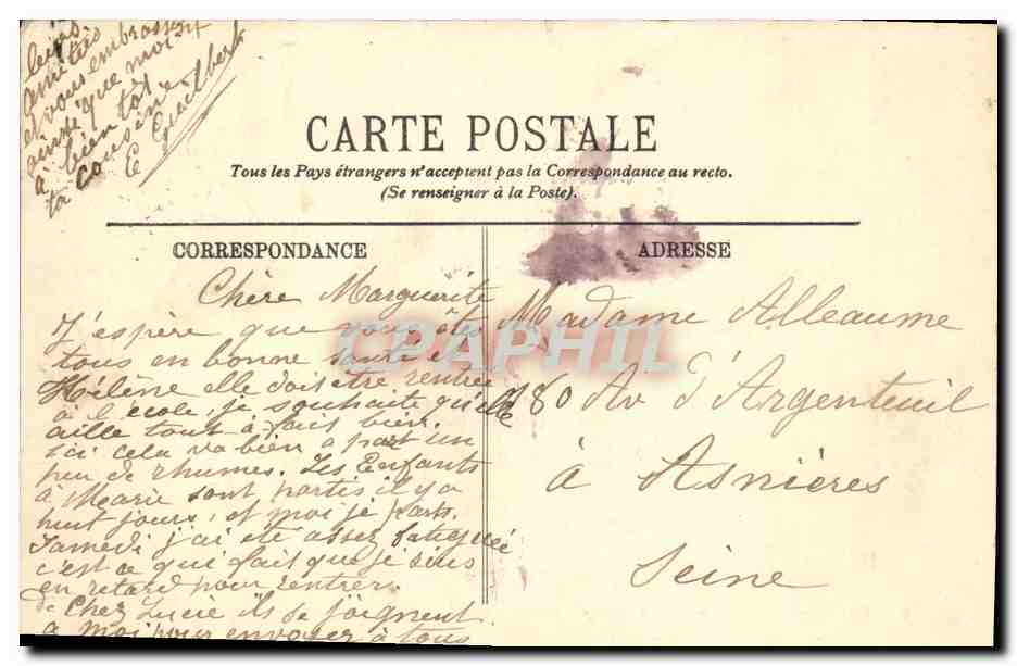 CPA Usse Le Chateau La Cour d Honneur — Rückseite