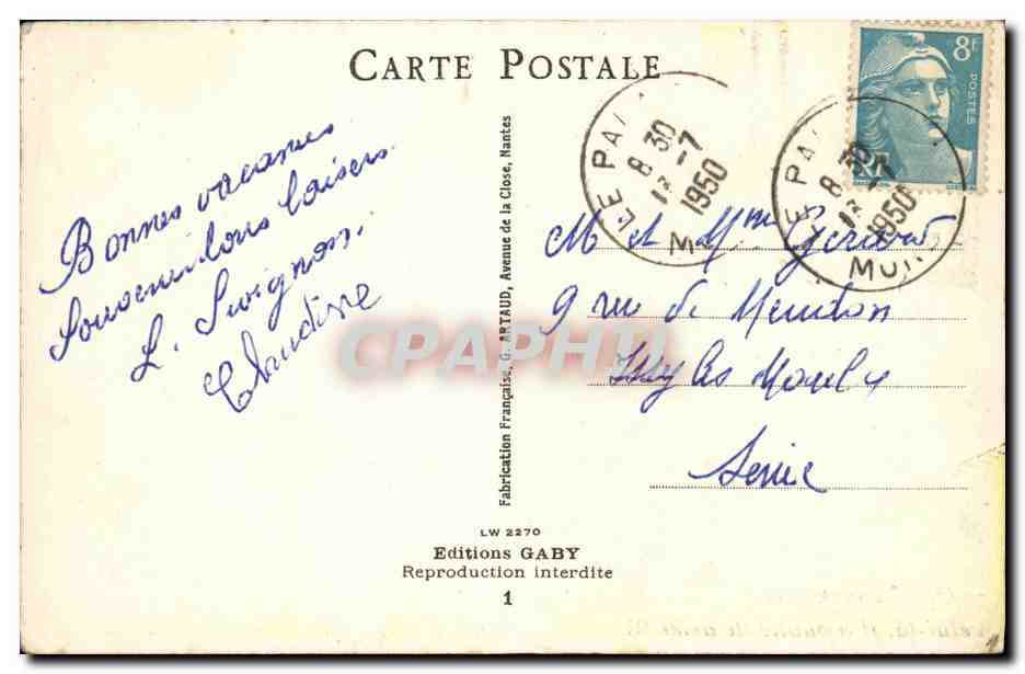 La Corvée de vivres en Ville — caricature de la guerre — Éditions GABY, n° LW 2270 — Reverso