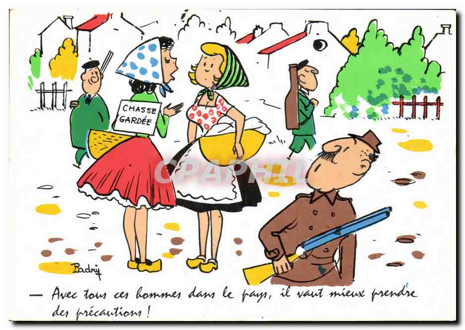 Chasse gardée — Carte humoristique — Marcel Vaxès