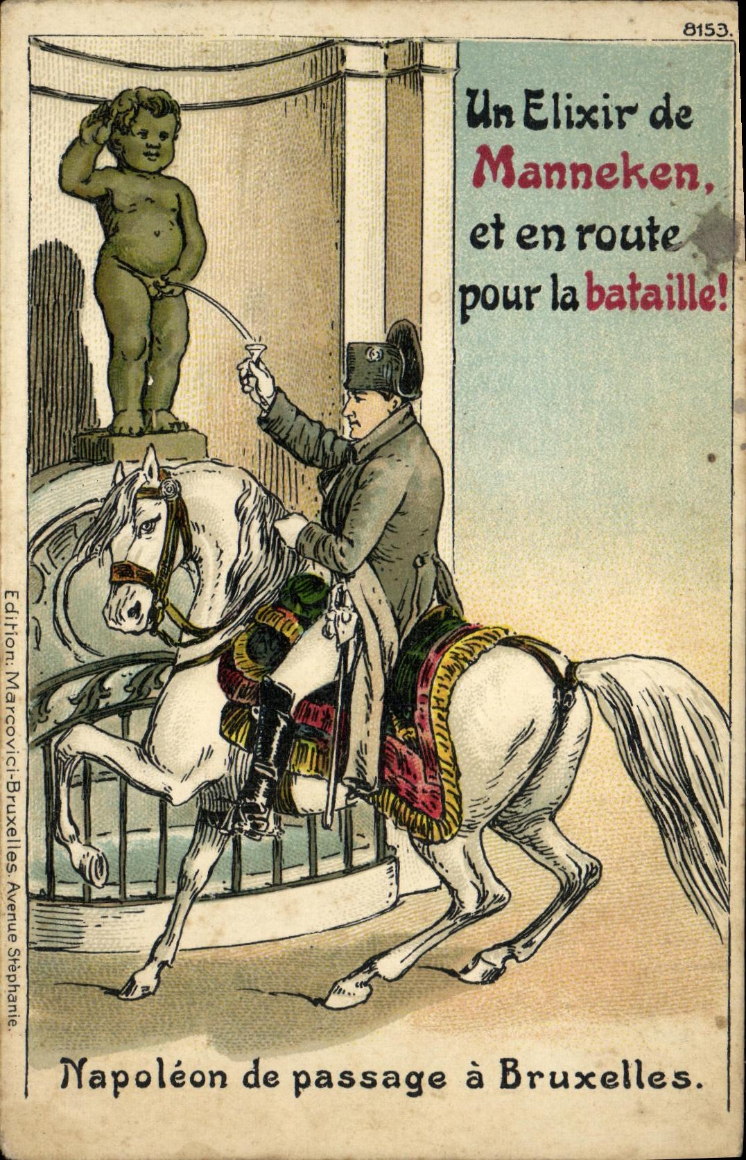 Napoléon de passage à Bruxelles — édition Marcovici, Bruxelles, n° 8153