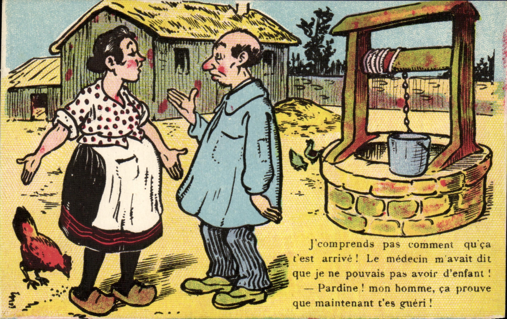 CPA Humour Femme et pasyan 