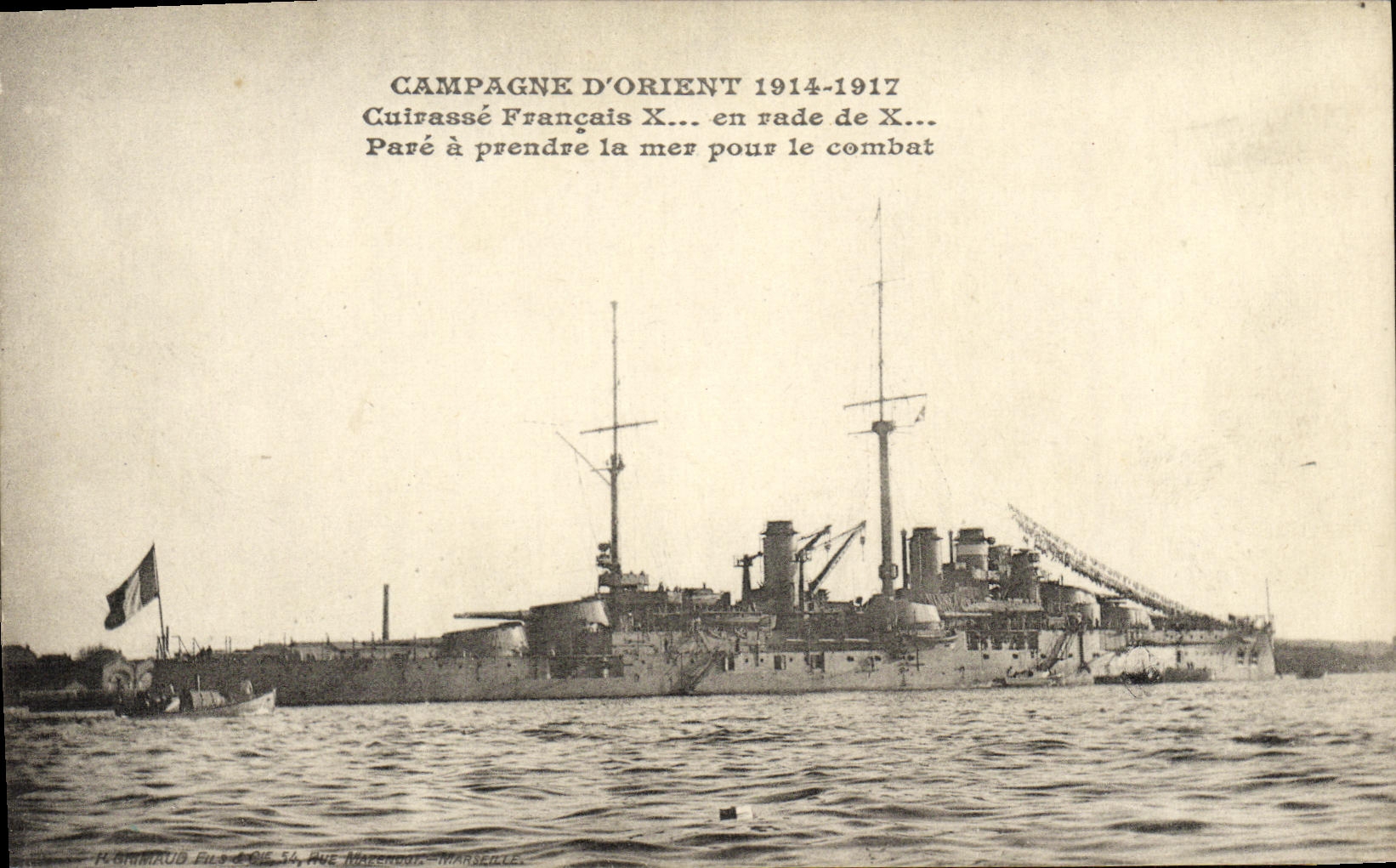 CPA Campagne D Orient 1914 1917 Cuirasse Francais X en rade 
