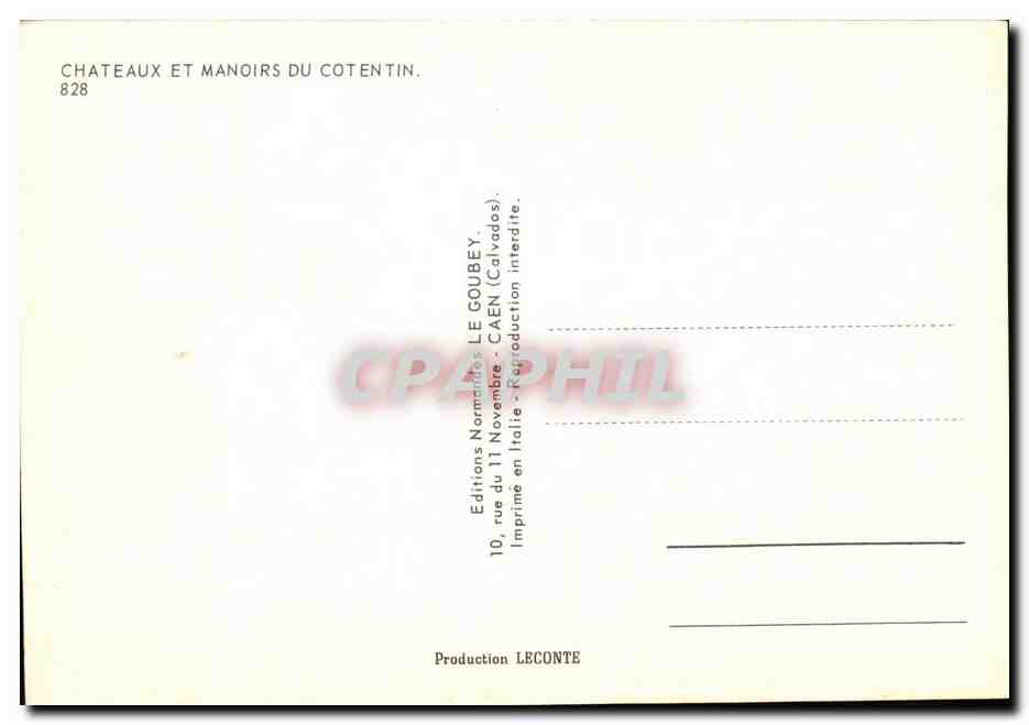 Châteaux du Cotentin — Émy — n°828 — Rückseite
