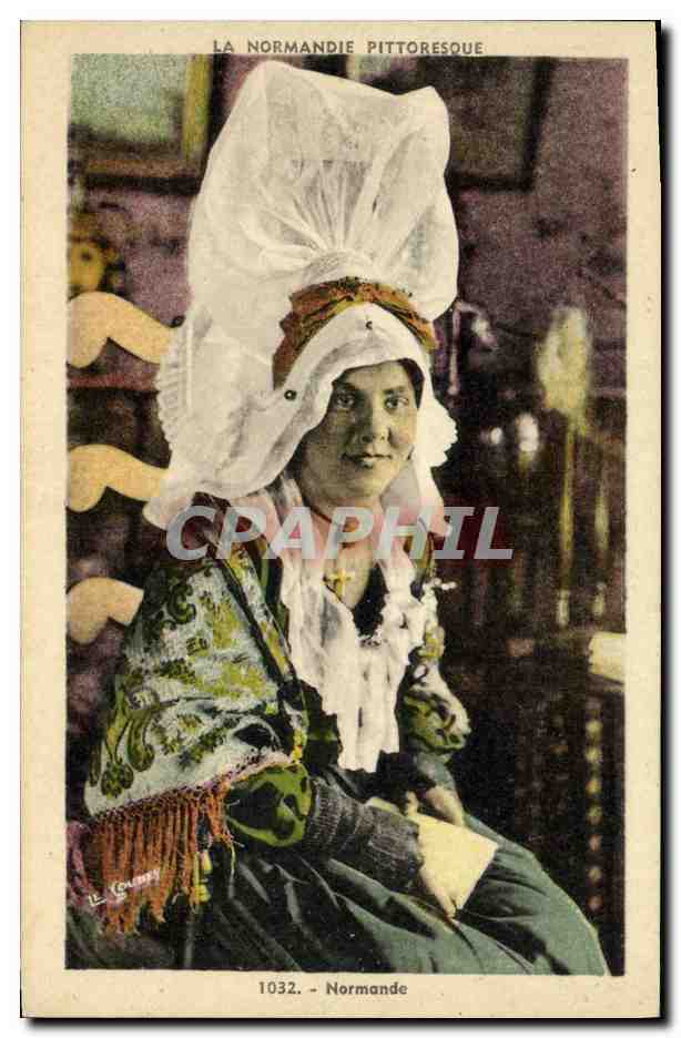 Femme normande en costume traditionnel — La Normandie Pittoresque — Le Goumey, n° 1032