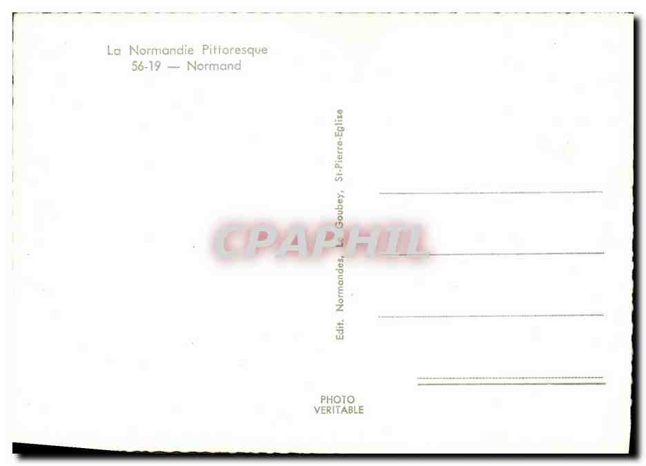 CPM Normandie Pittoresque Normand Folklore Costule  — Rückseite