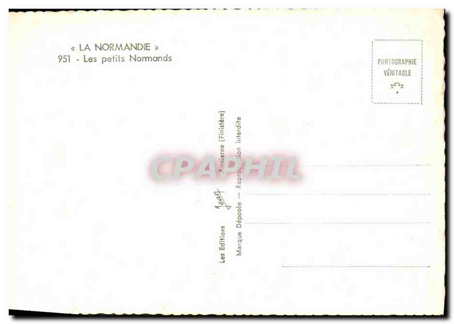 CPM Les petits Normands Enfants Normandie Folklore — Rückseite