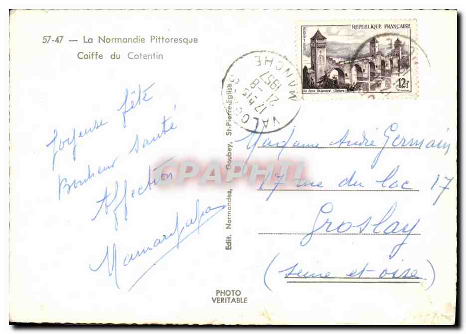 CPM Normandie Pittoresque Coiffe du Cotentin Femme  — Rückseite