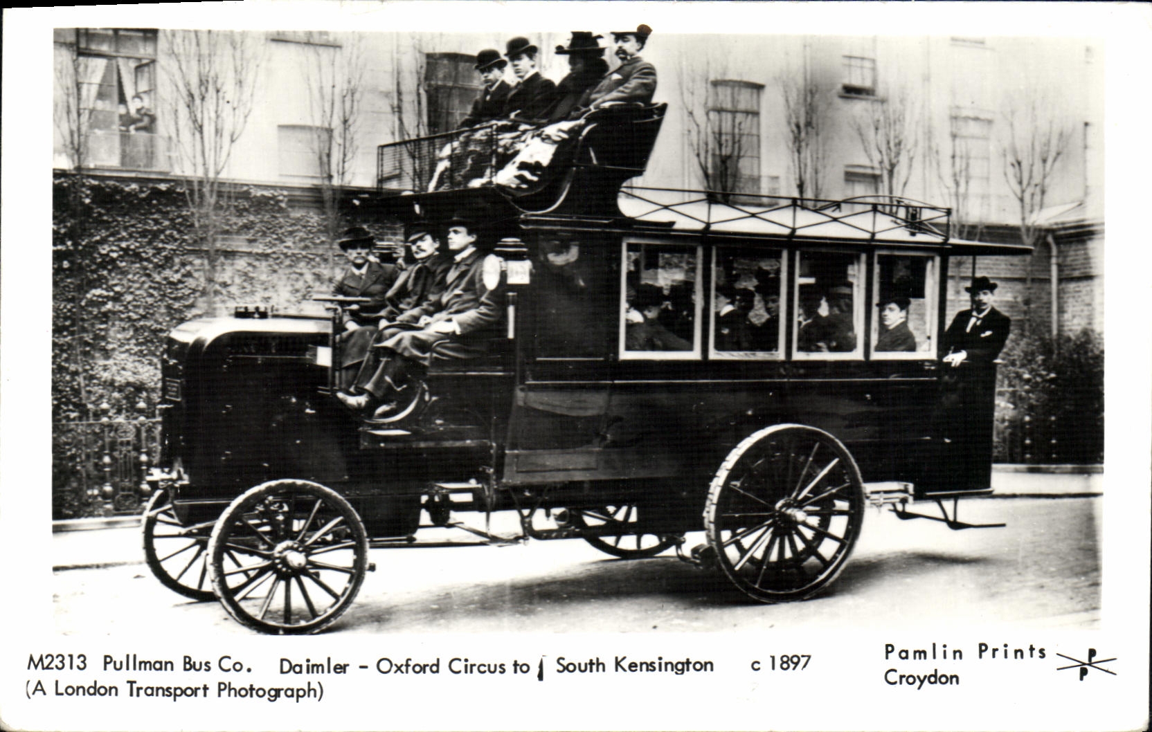 Bus Daimler — Oxford Circus à South Kensington — Pamlin Prints Croydon