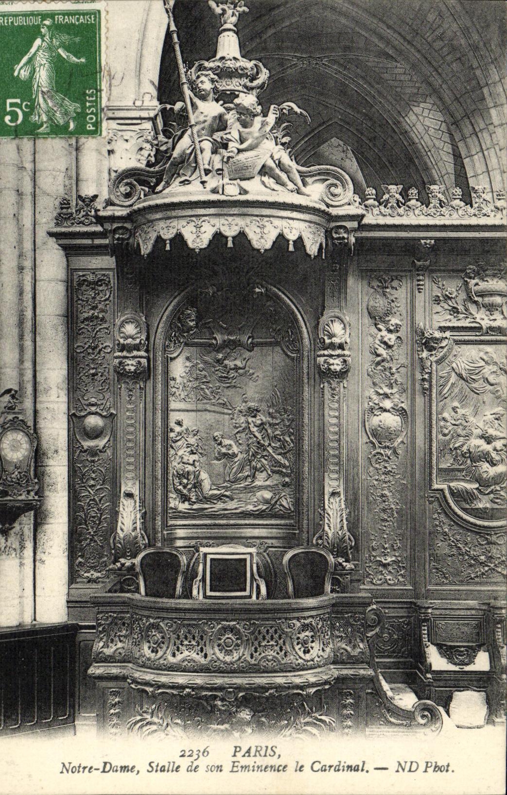 CPA Paris Eglise Notre Dame Stalle de Son Eminence le Cardinal