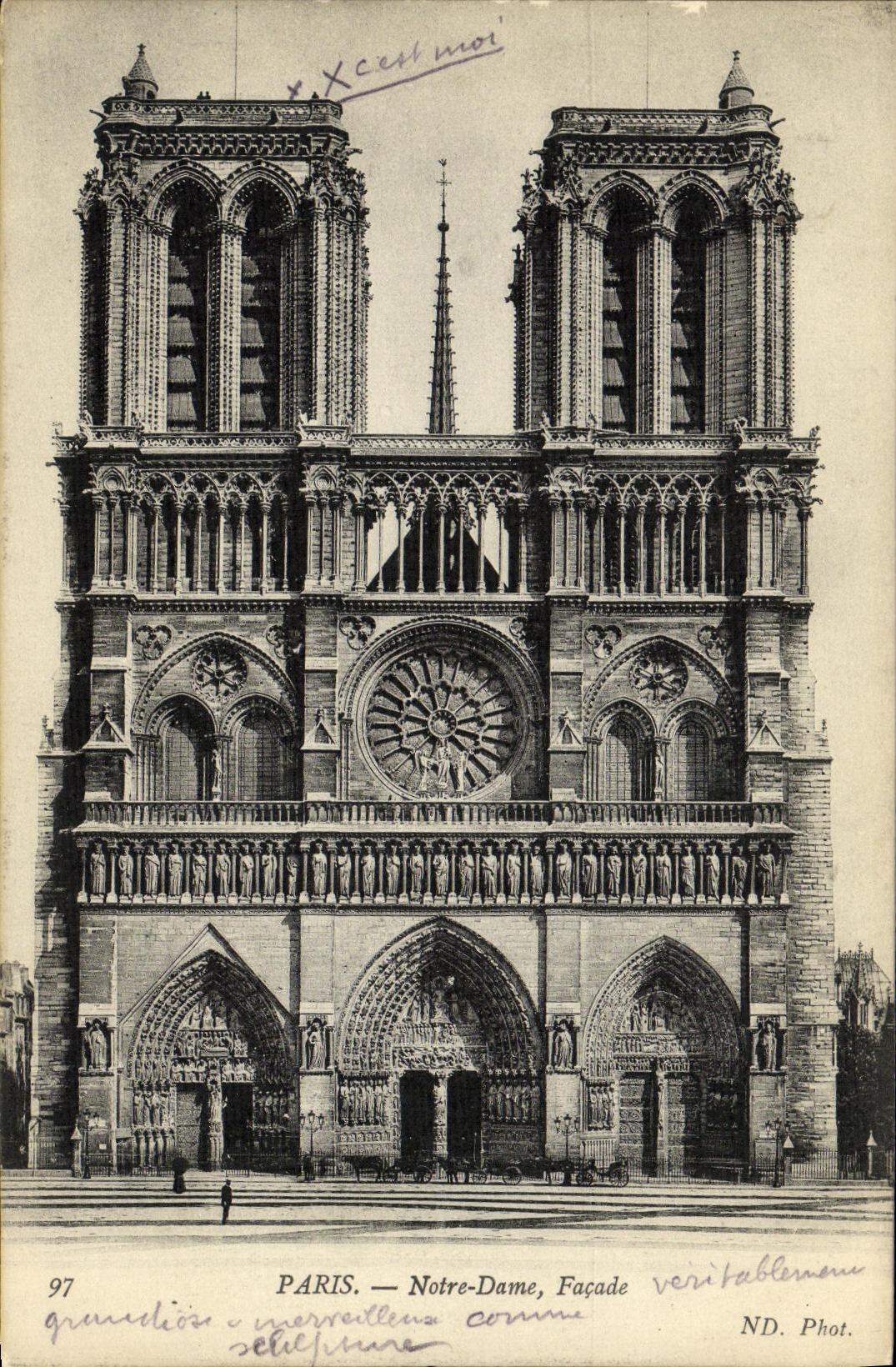 CPA Paris Eglise Notre Dame Facade