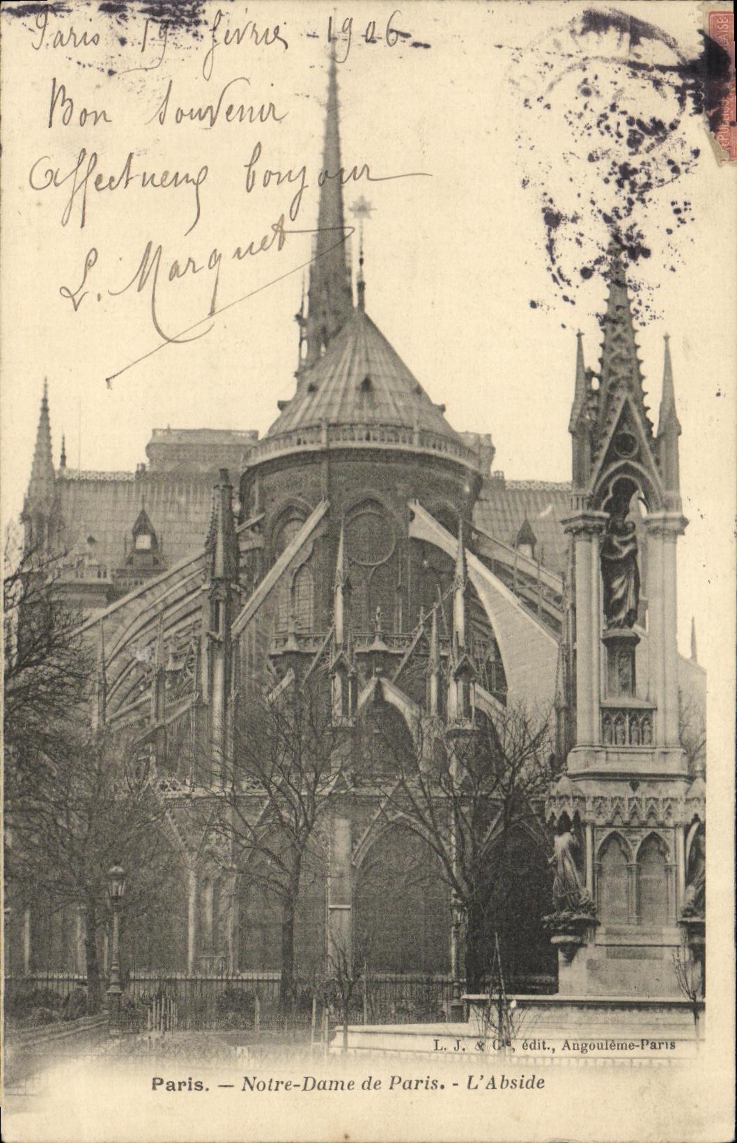 CPA Paris Eglise Notre Dame L Abside