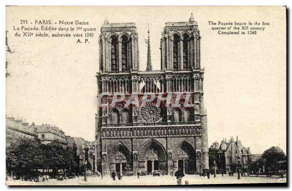 CPA Paris Eglise Notre Dame La Facade